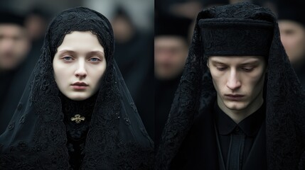 Dark Fashion: Mysterious Portraits in Black Lace