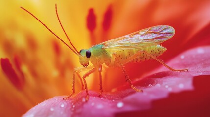 Colorful insect perched on vibrant flower petal (4)