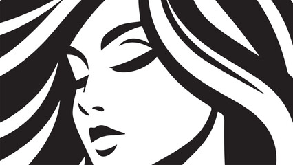 background of beautiful woman with beautiful black and white hair