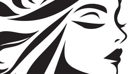 background of beautiful woman with beautiful black and white hair