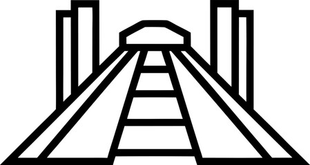 Highway Off-Ramp Road Sign Outline