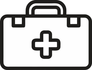 First Aid Kit Icon Line Art Vector Illustration Black
