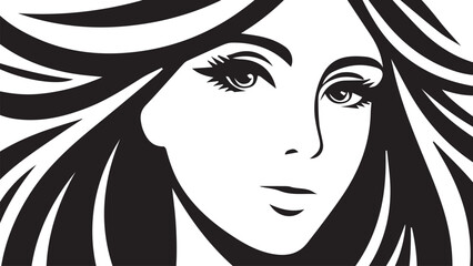 background of beautiful woman with beautiful black and white hair