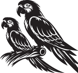 Bird Parrot Logo Vector Black Silhouette Illustration