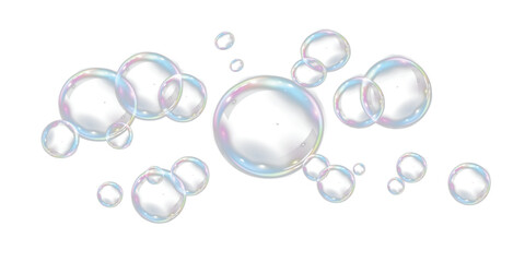 Realistic iridescent soap bubble with clean sparkle and liquid shine—perfect for PNG hygiene visuals, underwater scenes, or playful party-themed designs.