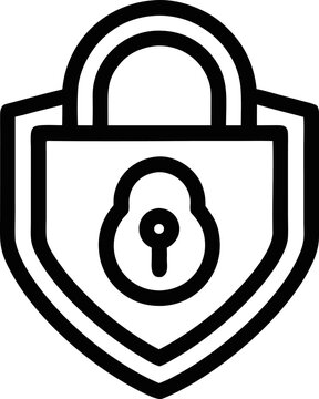 Internet Security Padlock Icon Line Art Vector Illustration