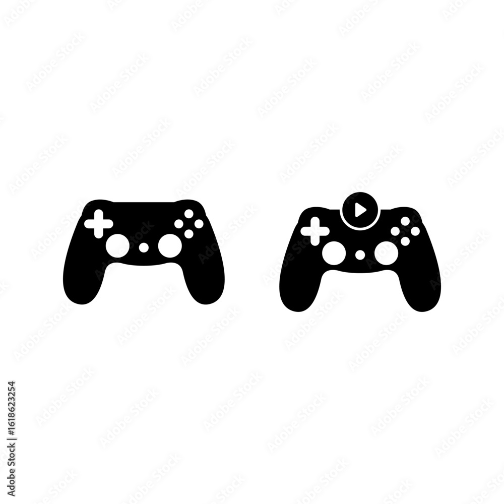 Poster gaming controller icon set. video game controller.