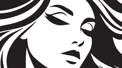 background of beautiful woman with beautiful black and white hair