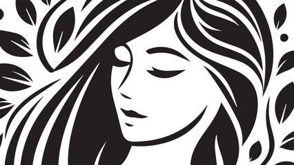 background of beautiful woman with beautiful black and white hair