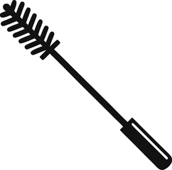 Mascara Wand Icon Line Art Vector Illustration Black