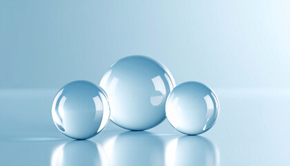 Hyaluronic acid represented by crystal clear, shimmering spheres