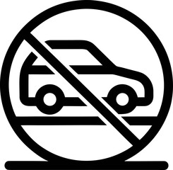 Street Sign Prohibiting Parking Outline