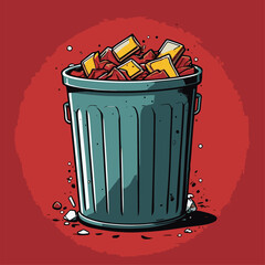 trash can vector illustration