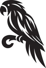 Bird Parrot Logo Vector Black Silhouette Illustration