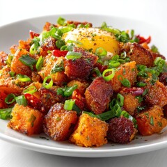Creative Sweet Potato Hash with Crispy Bacon and Chili