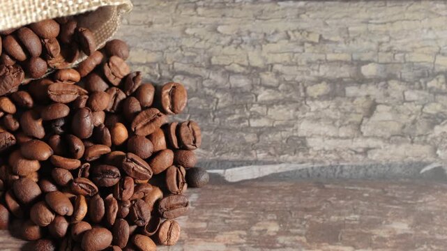 coffee beans on burlap
