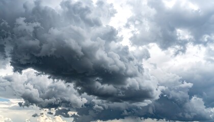 Dramatic sky filled with dark clouds