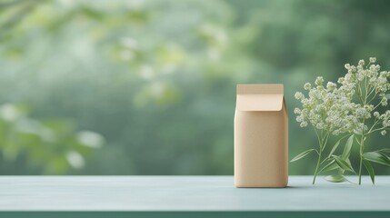 Green brand logo displayed on eco friendly packaging, promoting sustainable and responsible consumption.