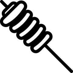 Grilled Meat and Vegetables on a Stick Outline