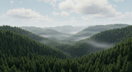 Fototapeta premium Panoramic mountain landscape with snow-capped peaks, green valleys, and a vast sky perfect for travel imagery