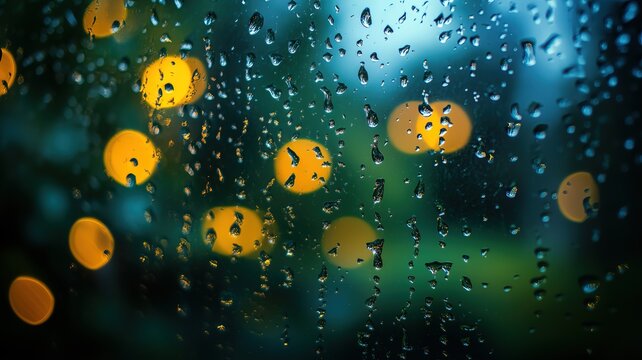 Torrential rain dividing window into liquid pixels with stochastic droplet algorithm