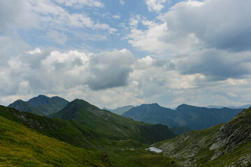 view of summer green mountains fagaras carpathians ridges mountain chain eastern europe