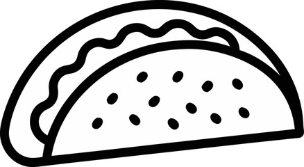 Mexican Folded Tortilla with Toppings Outline