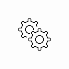 interlocking gear wheels icon sign vector