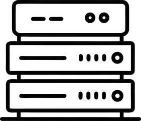 Web Hosting Server Icon Line Art Vector Illustration