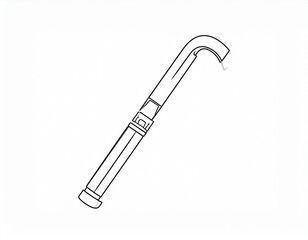 Tonfa martial arts weapon outline icon vector  