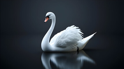 Obraz premium Pixelated Swan On Dark Background