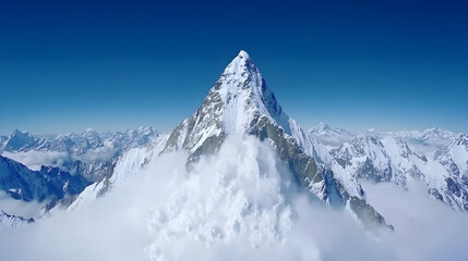 awe-inspiring spectacle of nature in motion is captured in breathtaking drama of an avalanche descending a mountain slope, with majestic peaks and turbulent snow