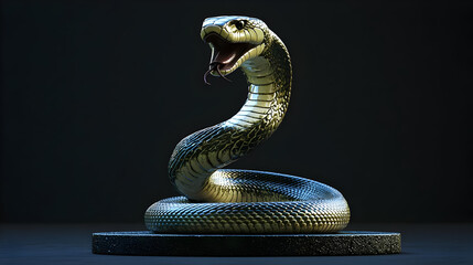 Fototapeta premium Pixelated Snake In Dark Studio Lighting