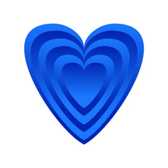 Blue Heart Symbol on Transparent Background.