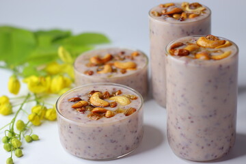 Navara Palpayasam, a creamy South Indian dessert made with medicinal Navara rice, milk, and jaggery