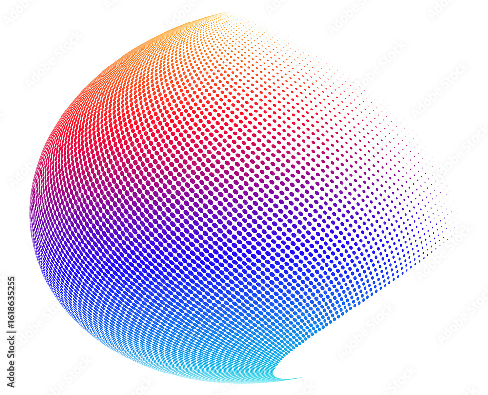 Poster design elements symbol editable icon - halftone circles, halftone dot pattern on white background. j