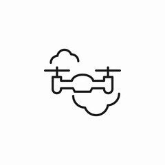 drone flying clouds icon sign vector