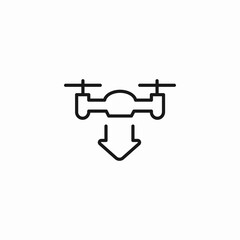 drone landing arrow icon sign vector