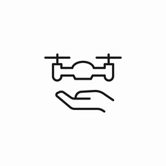 drone on hand icon sign vector