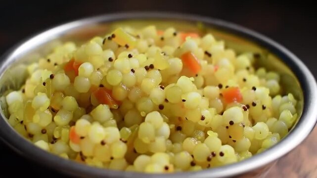 Sabudana Khichdi Sabudana khichri tapioca pearls cassava root sago Khichdi Mahashivratri Shivratri, Navratri Ram Navami festival fasting food sabudana usal. vegetarian Indian festival food snack