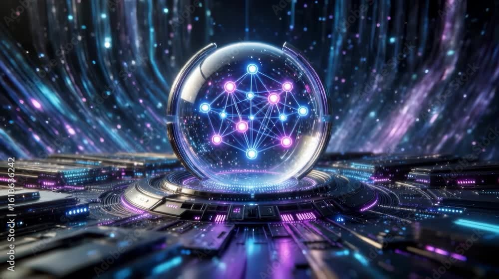 Poster futuristic animation vdo showcasing a digital globe virtual environment technology concept abstract 