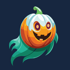 design logo vector icon illustration ghost pumpkin