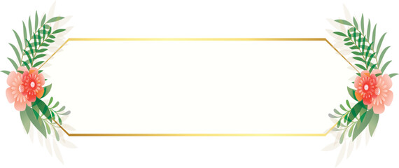 Floral Hexagon Frame Invitation eps Vector 