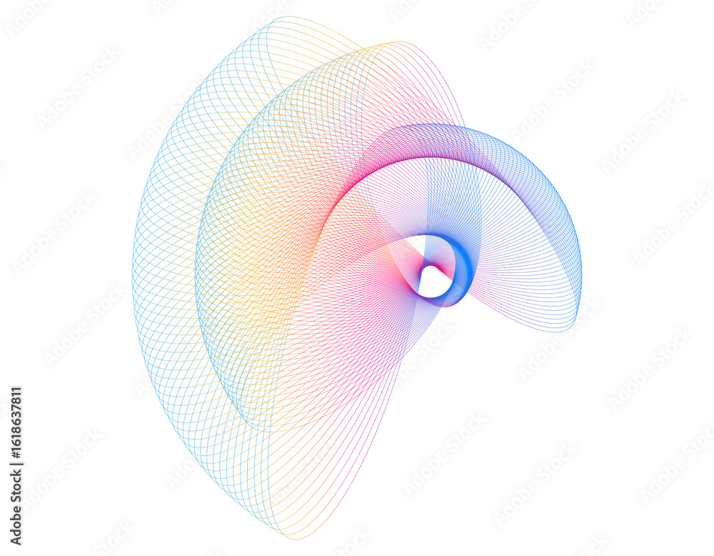 Poster design elements. a wave of many lines around the circumference of the ring. abstract circle wavy str