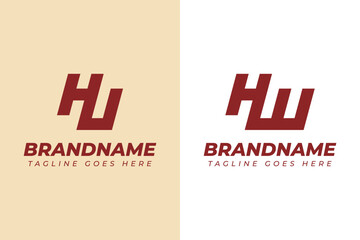 Letters HU HW Monogram Logo Set, for HU UH HW WH initials