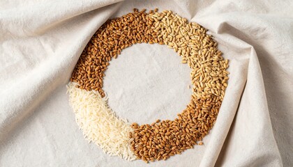 Grain Circle Design Natural Cloth Background