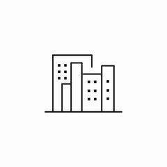 urban building cluster icon sign vector