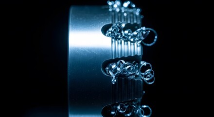 Close-up of a metallic drill bit