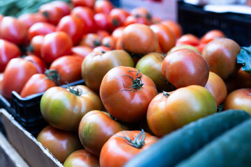 fresh tomatoes in a food box