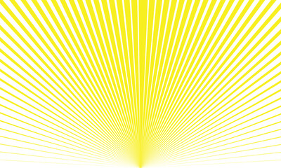 abstract yellow and white thik to thin vertical arc sunbrust line pattern used for as background.